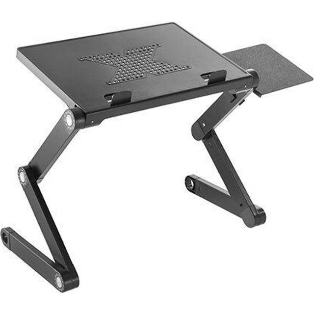 ProperAV Laptop Stand for Bed / Sofa / Desk with Adjustable Legs & Mouse Pad - Black