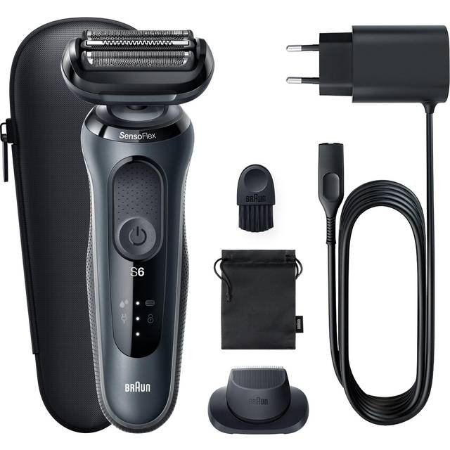 Braun Series 6 61-N1200s, Folierakapparat, Rostfritt stål, Knappar, Svart, LED, Batteri