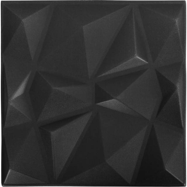 vidaXL 3D Väggpaneler 24 st 50x50 cm diamant svart 6 m²