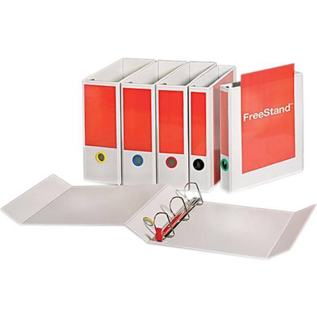 Cardinal 3 Ring Binder  3 Inch FreeStand Binder with Magnetic Cover Flap  Shelf Pull and 5 Color-Coded Rings  ONE-TOUCH Easy Open Locking Slant-D Ring