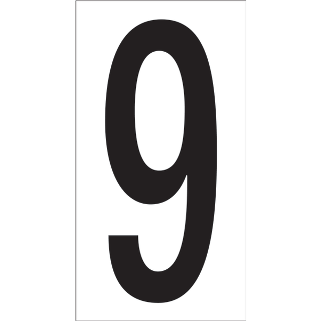 Tape Logic DL9309 3.50 in. 9 Vinyl Warehouse Number Labels, Black & White - Case of 50