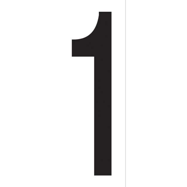 Tape Logic DL9301 3.50 in. 1 Vinyl Warehouse Number Labels, Black & White - Case of 50