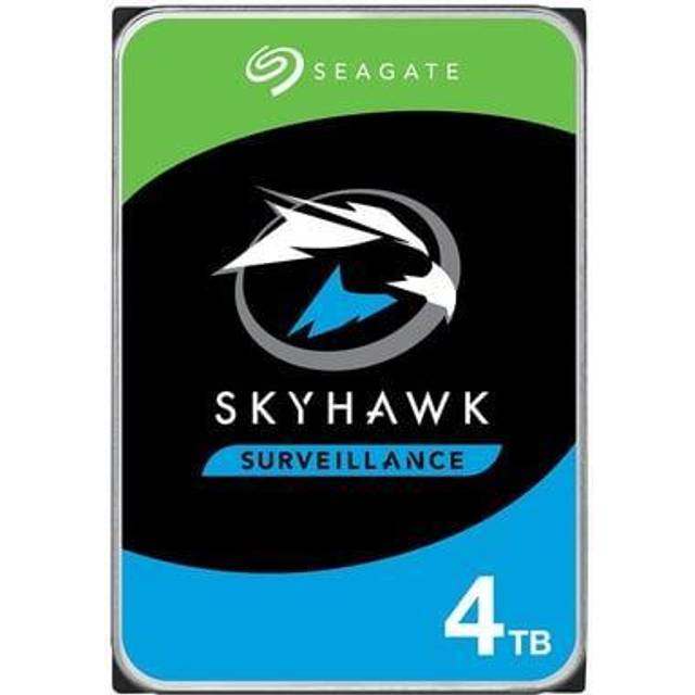 Seagate SkyHawk, 4 TB, intern hårddisk HDD, för videoinspelning med upp till 64 kameror, 3,5 tum, 64 MB cache, SATA 6 Gb/s, silver, inkl. 3 års Rescue Service (ST4000VX016)
