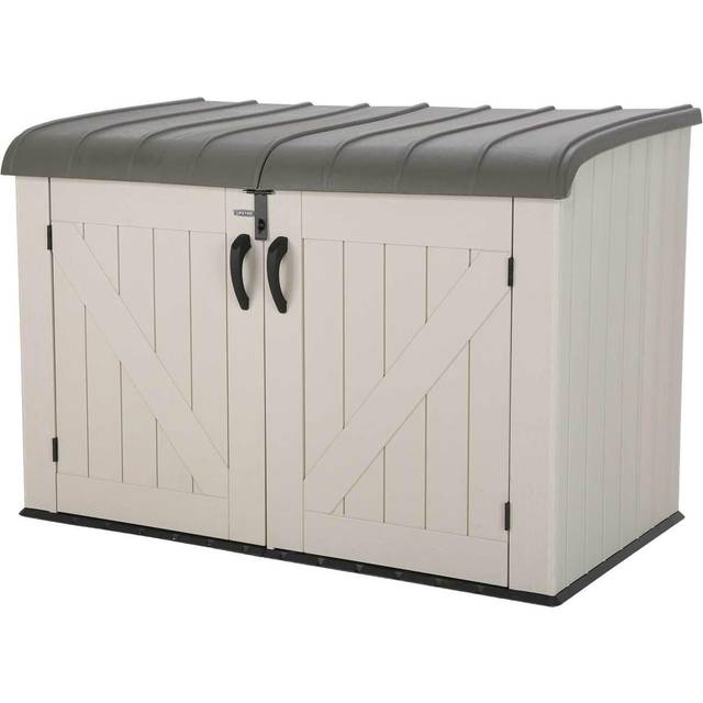 Lifetime Products Tan and Brown Horizontal Storage Shed with Lid - 132.2 x 108 x 191.1cm