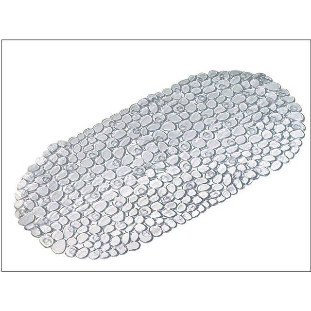 Croydex - Slip-Resistant Oval Bath Mat, Clear Pebbles Design
