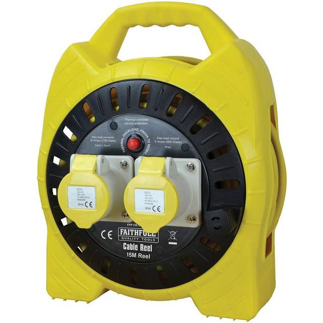 Faithfull Enclosed Cable Reel 110V 15m