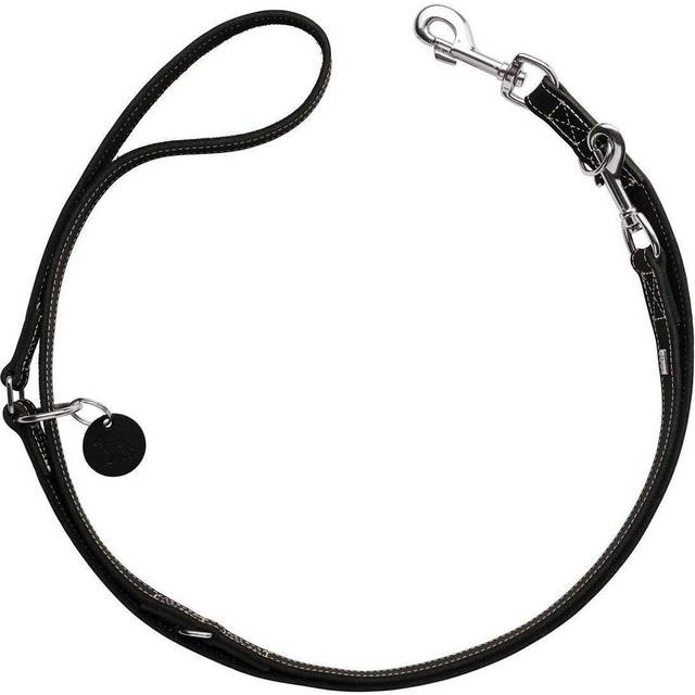 Hunter Hundkoppel Ställbart Aalborg Cow Leather Svart 200cm/10mm