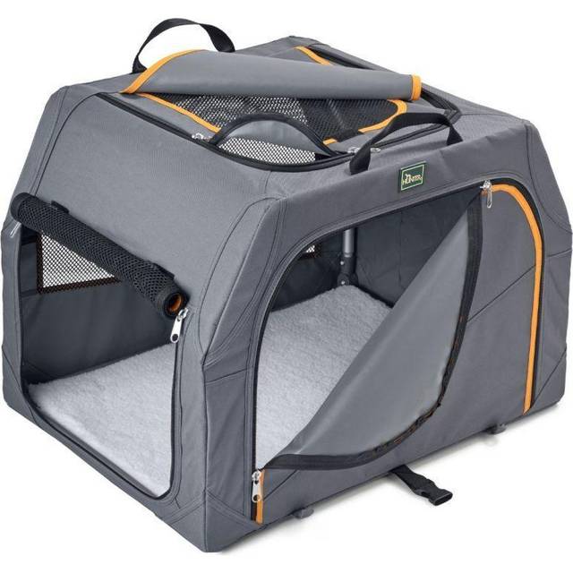 HUNTER Alu-Frame hundtransportlåda, 76 x 50,5 x 48 cm, antracit/orange