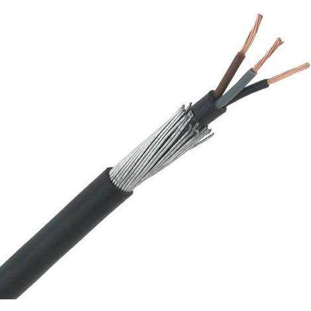 Zexum 4mm 3 Core 42A Brown Black Grey 6943X Steel Wire Armoured SWA Outdoor Mains Power Cable - 100 Meter