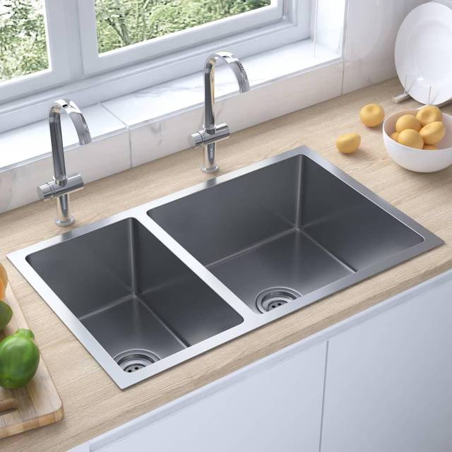 vidaXL Kitchen Sink Stainless Steel - Silver