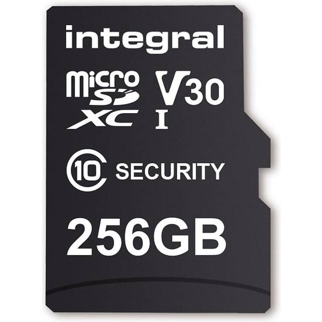 Integrerat Micro SD-säkerhetskort 256 GB för instrumentkameror, hemkameror, CCTV, kroppskameror och drönare. Utökad livslängd och pålitlig inspelningstid efter tid med hög uthållighet