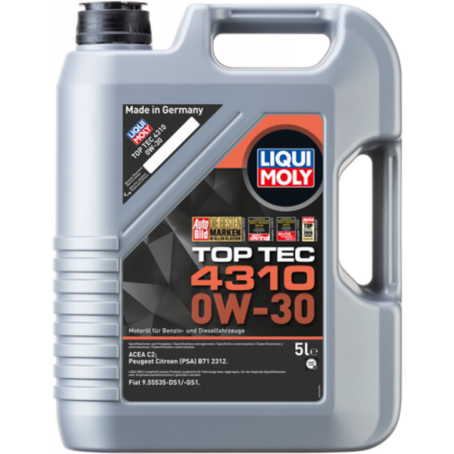 Liqui moly 0w30 engine oil synthetic technology 2362 1l top tec 4310 oil