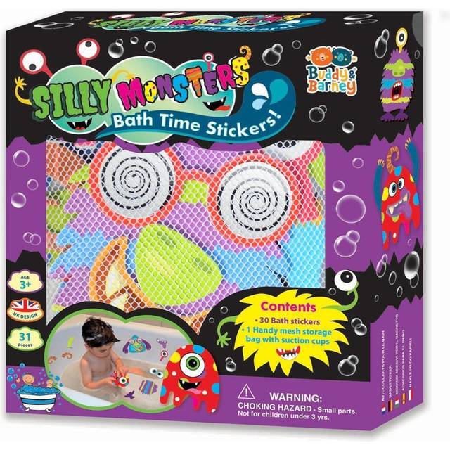 Silly Monsters Bath Foam Stickers Bathtub Stickers | Silly Monsters Foam Bath Toy Gifts for Children | Pack of 30 Reusable Bath Time Foam Stickers