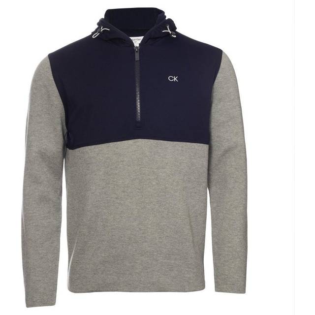 (M, Grey Marl) Calvin Klein Mens 2022 Yosemite Hooded Merino Blend Breathable Golf Sweater