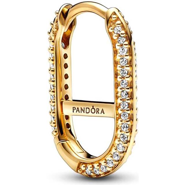 Pandora ME Pavé Link Earring - 14k gold plating / Cubic zirconia - Clear - one size