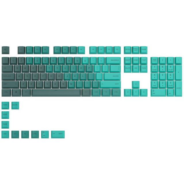 Glorious GPBT Keycaps - 115 PBT Keycaps, ISO, Nordic Layout, Rain Forest