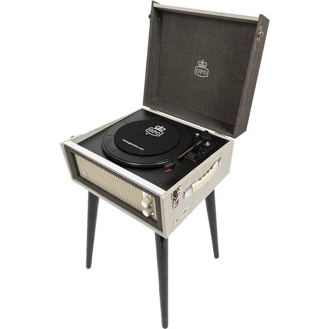 Giradischi Gpo Bermuda (Rosso E Crema) Con Usb Funzione Play E Record Gambe