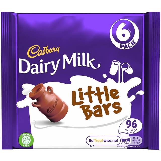 Cadbury Dairy Milk Little Bars Chocolate Bars 6 Pack 108G