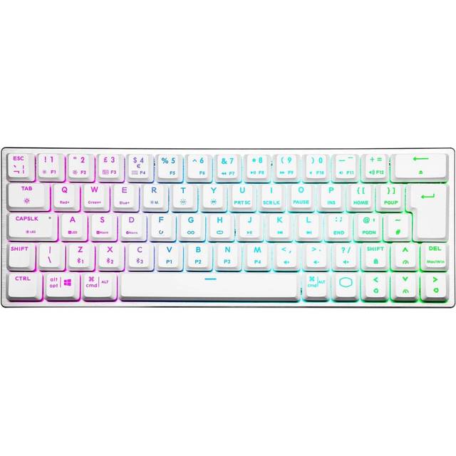 Cooler Master SK622 RGB Hybrid, Wireless Mechanical Gaming Keyboard, Silver/White with Low Profile Mechanical Switch in Red