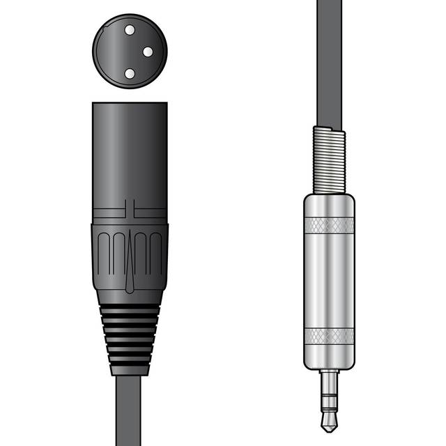 0.5m Chord Classic Audio Lead Cable 3.5mm TRS Jack Plug to 3 Pin XLR Male Balanced