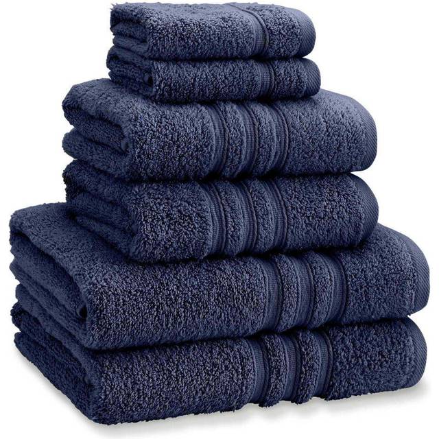 Zero Twist 100% Cotton 6-Piece Towel Bale - Navy (Washcloth;Hand Towel;Bath Towel)