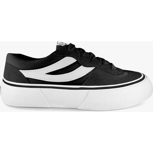 Women's Superga 3041 Revolley Colorblock Platform Leather Women's Black/White Trainers - Size: 3