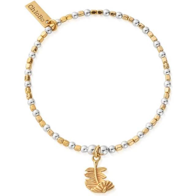 Gold & Silver Folded Feather Bracelet GMBCFB2567