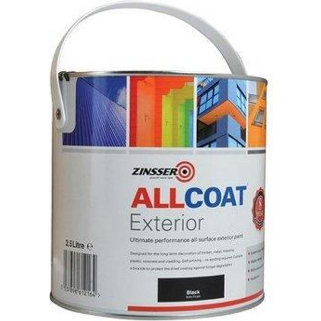Zinsser Allcoat Exterior Water Based Satin Black-2.5 L