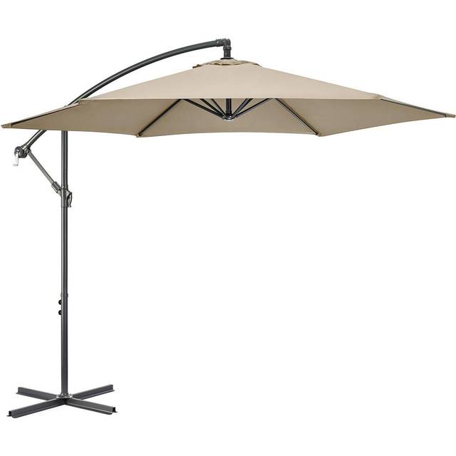 Banana Parasol 3m Large Garden Umbrella Crank Handle Grey Navy Cream Taupe Christow - Brown - One Size