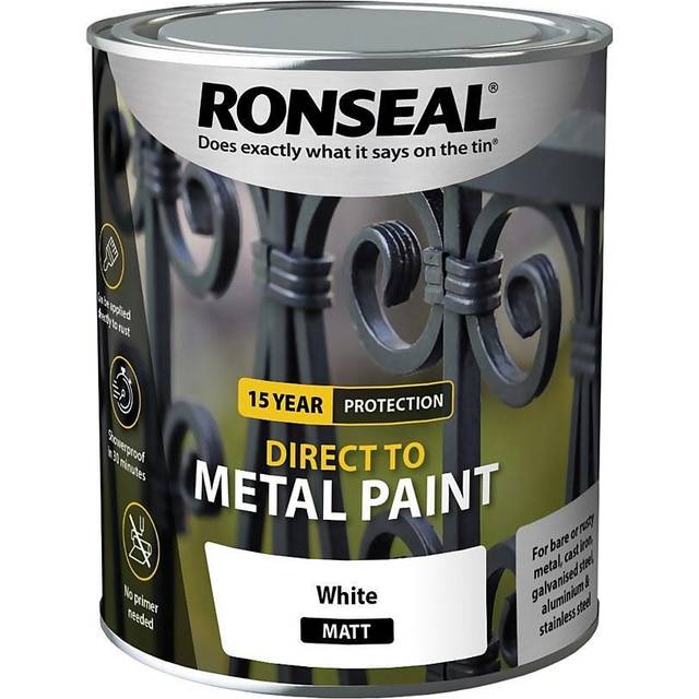 Ronseal Direct to Metal Paint 750ml White Matt - white