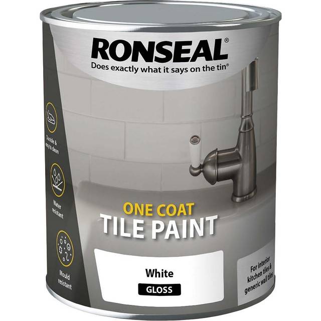 Ronseal One Coat White Gloss Tile Paint 750ml