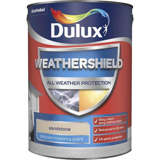 Dulux Weathershield All Weather Protection Textured Masonry Paint Sandstone, 5L - Warm Neutral