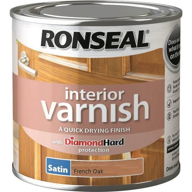Ronseal interior varnish quick dry satin french oak 250ml