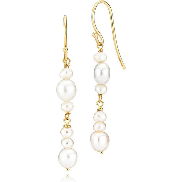 Izabel Camille Passion Long Earrings - Gold/Pearls