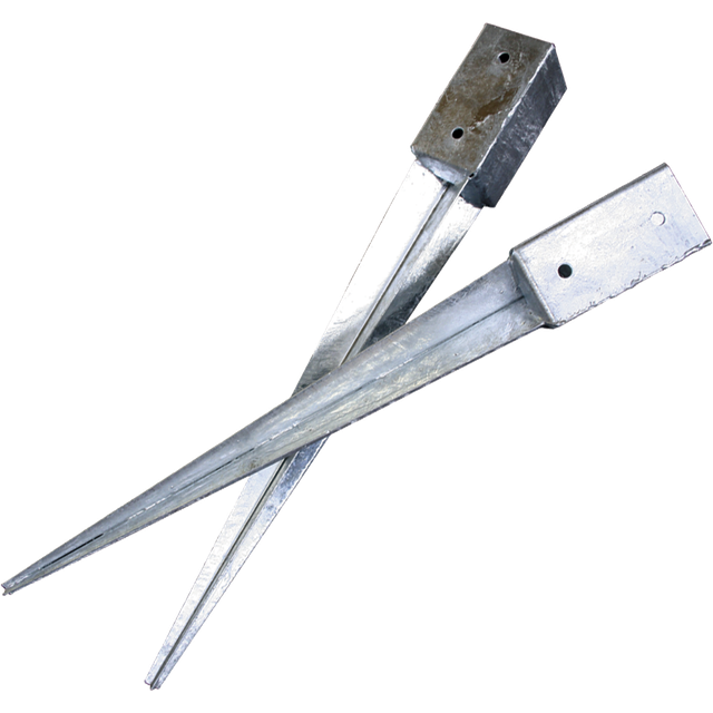 Stolpespyd, galvaniseret, 71 x 71 x 750 mm