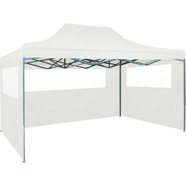 vidaXL Professional Folding Party Tent 3 Sidewalls Steel White 3x4m Canopy