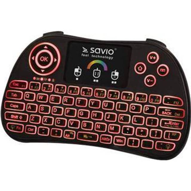 SAVIO KW-03 - tangentbord - med pekplatta - QWERTY - svart Inmatningsenhet