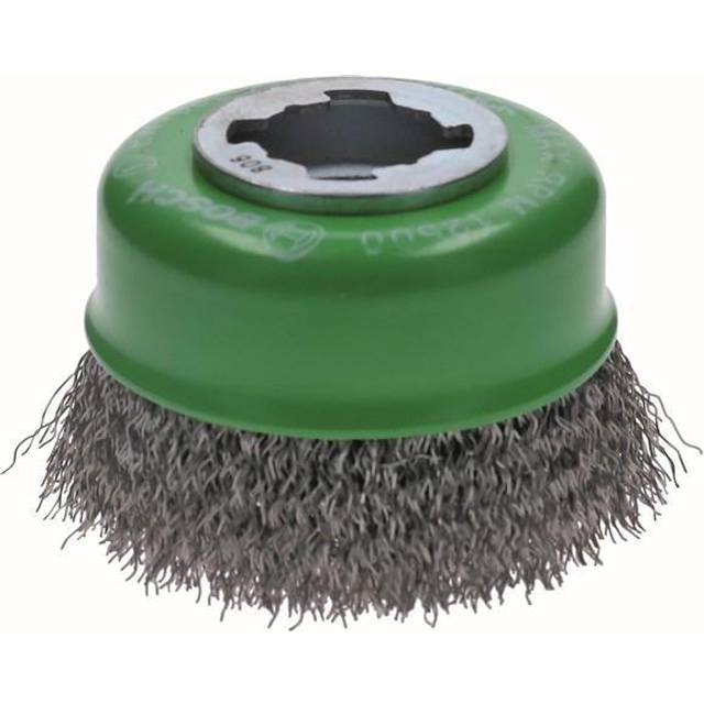 Bosch X-Lock Cup Brushes Crimped 75mm Stainless Steel 0.3mm
