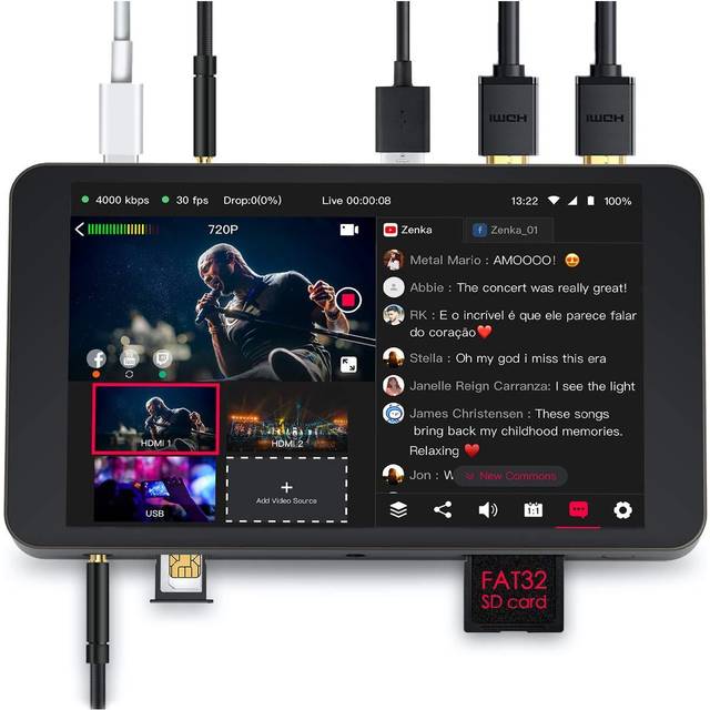 YoloLiv YoloBox Pro Portable Multi-Camera Encoder, Streamer, Switcher, Monitor, and Recorder in Black