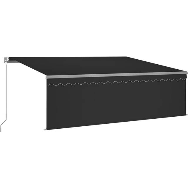 vidaXL Manual Retractable Awning with Blind 4.5x3m Anthracite