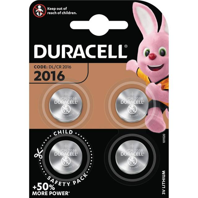 Duracell DL2016 CR2016 Lithium Coin Cell Batteries | 4 Pack
