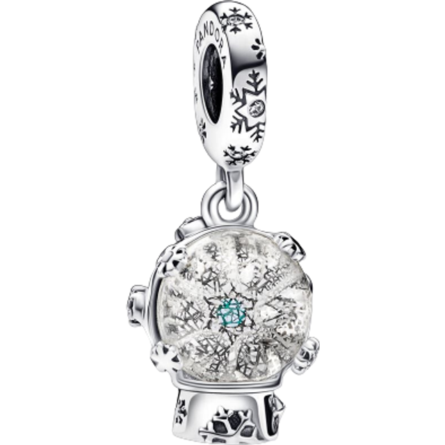 Pandora Snowflake Snowglobe Dangle Charm - Silver