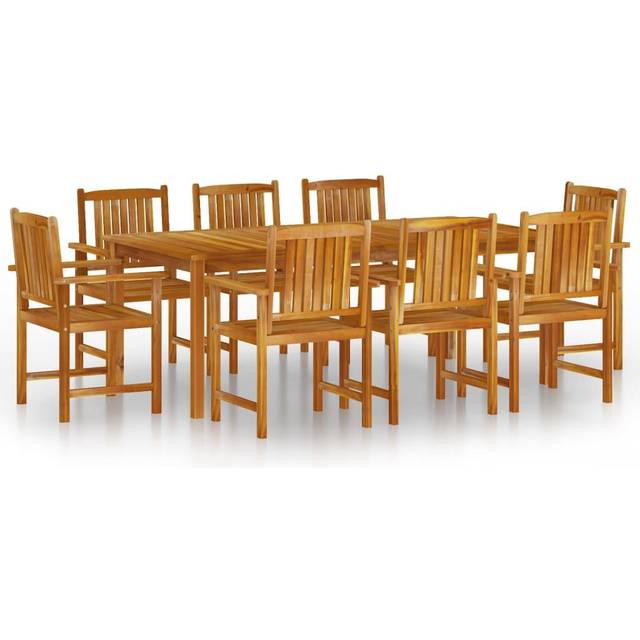 vidaXL 9 Piece Garden Dining Set Solid Wood Acacia - Brown