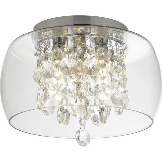 Searchlight 1773CC Bathroom Clear Glass Shade 3 Light Flush Crystal Dr
