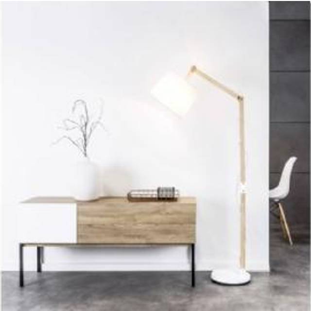 Brilliant Carlyn 09958A75 Standerlampe LED (RGB) E27 60 W Træ (lys), Hvid
