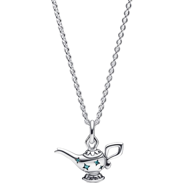 Pandora Disney Aladdin Magic Lamp Pendant Collier Necklace - Sterling silver / Cubic zirconia / Turquoise - Sz. 45 cm