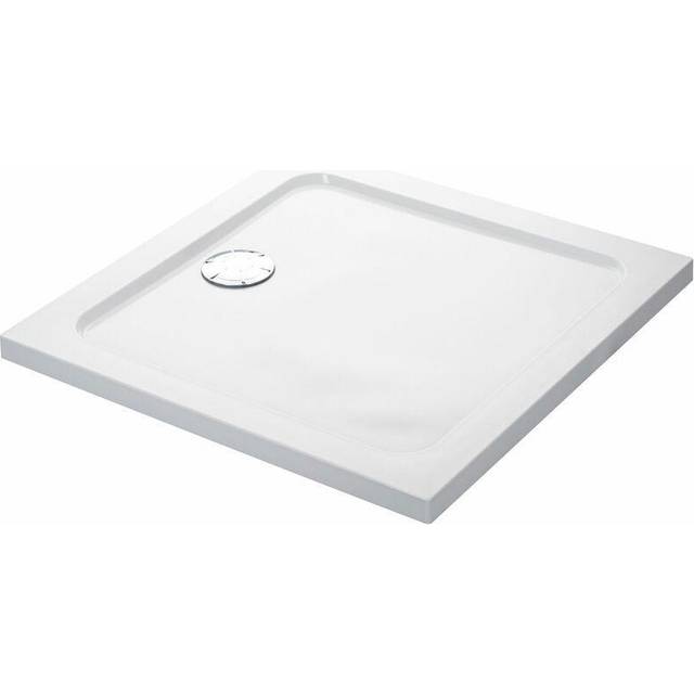 Mira Flight Low Square Shower Tray 1000 x 1000mm in White Acrylic Stone Resin