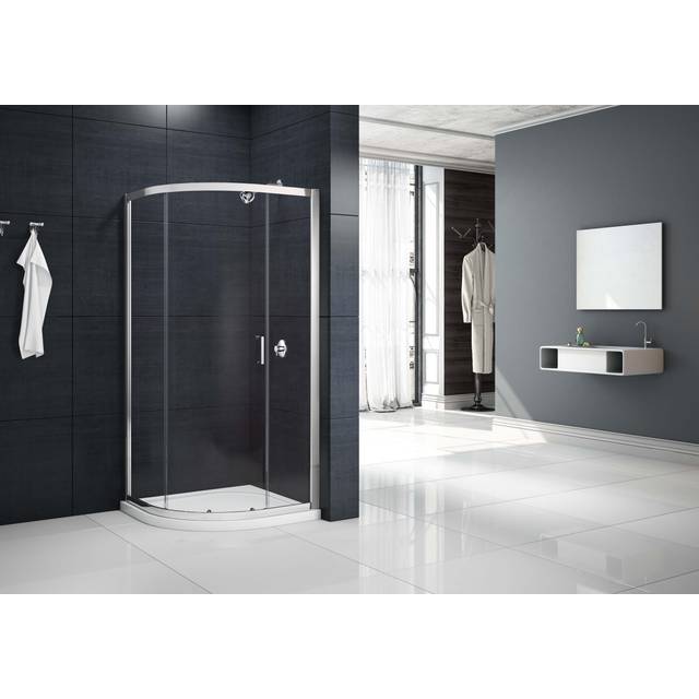 Merlyn NIX Sliding 1 Door Quadrant Shower Enclosure 900 x 900mm in Chrome Toughened Safety Glass
