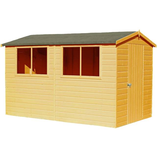 Shire Lewis Handmade Shed - 10ft x 8ft, Brown