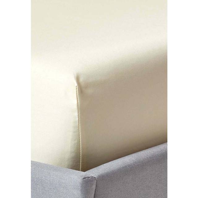 Homescapes 100% Egyptian Cotton 1000 TC Super King Fitted Sheet, 30 cm Deep, Cream, Elasticated, Machine Washable, Luxury, Handcrafted - Natural